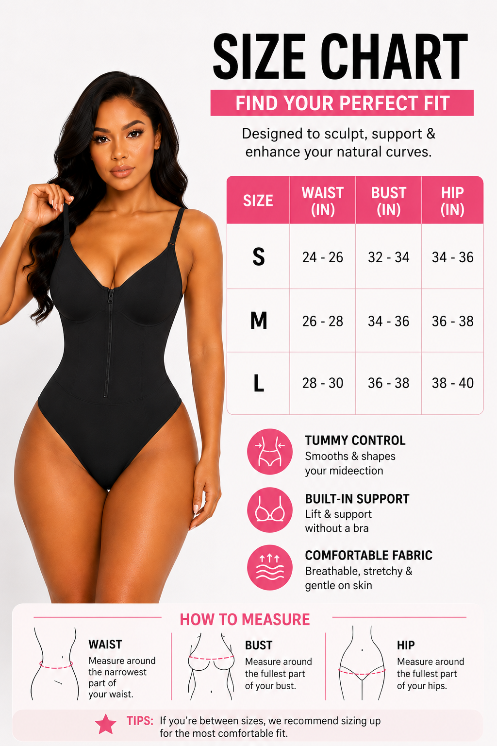 BossShape Women’s Tummy Control Shapewear Bodysuit – Seamless Waist Trainer Body Shaper